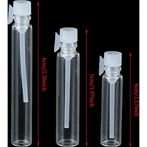 10pcs Empty Mini Transparent Glass Perfume Small Sample Vials Perfume Bottle Laboratory Liquid Fragrance Test Tube Trial Bottle