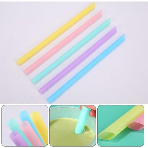 100pcs Colorful Plastic Straws Milkshake Wide Disposable Bubble Tea Drinking Straw Large Individually Wrapped Kitchen Tools
