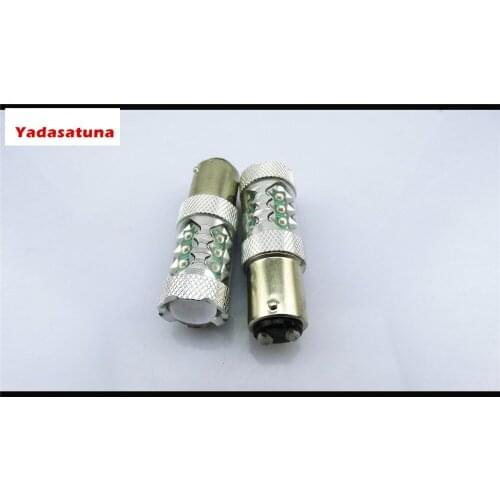 2x 380 Red S25 1157 BAY15D 80W CREE Chip With Lens 360-Degree Driving Lamp Bulb Car Truck Brake Back-Up DRL Sourcing Light