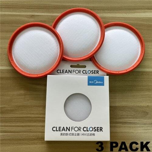 3 Pack Washable Vacuum CleaneRound HV Filter Cotton HEPA filters elements for Midea C3-L148B C3-L143B VC14A1-VC 130mm