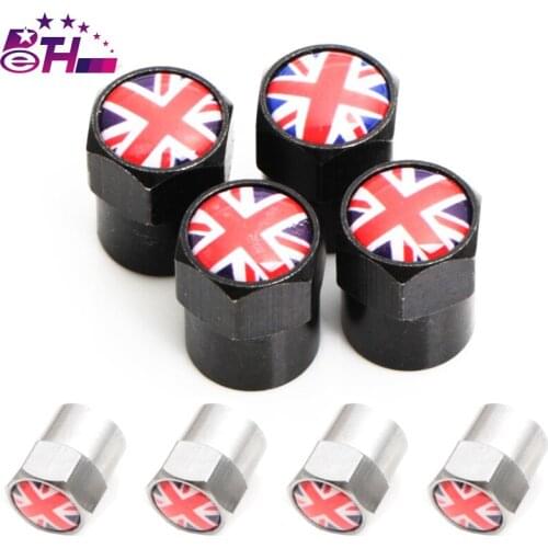 Car Styling Car Wheel Tire Valves Tyre Caps For UK Flag for BMW Mini Cooper 2011 2012 2013 Car-Styling Badge Accessories 4pcs