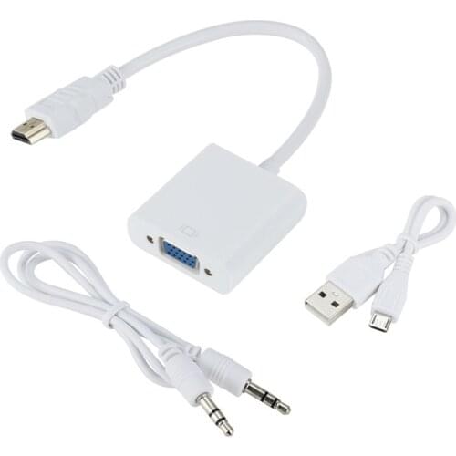 HDMI to VGA Adapter Male To Famale Converter Adapter 1080P Digital to Analog Video Audio For PC Laptop Tablet