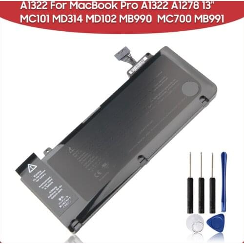 Original Replacement Laptop Battery 63.5Wh A1322 For MacBook Pro A1322 A1278 13" MC101 MD314 MD102 MB990 MC700 MB991