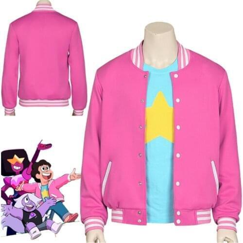 Anime Moovie Steven Universe Quartz cosplay Men Baseball uniform Unisex Coat T Shirt Jacket Tee Top T Shirt Halloween Costumes