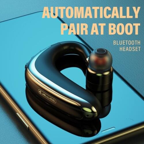 Jellico Business Bluetooth-compatible 5.0 Earphone Handsfree Earbud Wireless Headset Earhook Headphone with Mic for Driving Call
