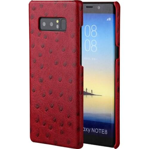 Genuine leather Phone case For Samsung S6 S7 Edge S8 S9 Plus Note 8 9 Case Ostrich Texture cover For A3 A5 A7 A8 J5 J7 2017 case