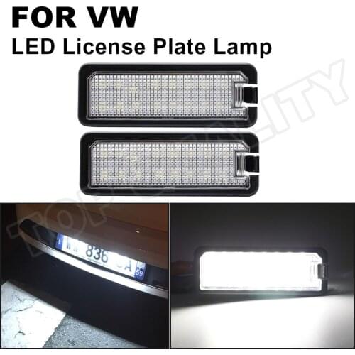 For VW Golf Mk7 7 Passat CC B7 B8 Scirocco New Beetle EOS Polo Amarok Canbus LED Number License Plate Light For Seat Leon Toledo