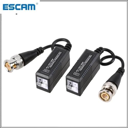 ESCAM BNC HD 2M 3M CCTV Via Twisted Pairs Adapter HD CVI/TVI/AHD Passive Video Balun Male BNC to UTP Cat5/5e/6 Network Camera