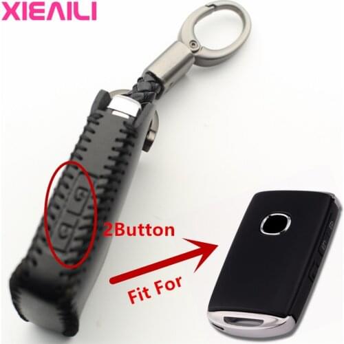 FLYBETTER Genuine Leather 2Button Smart Key Case Cover For Mazda Alexa/CX30/CX5/CX8/M3 L579