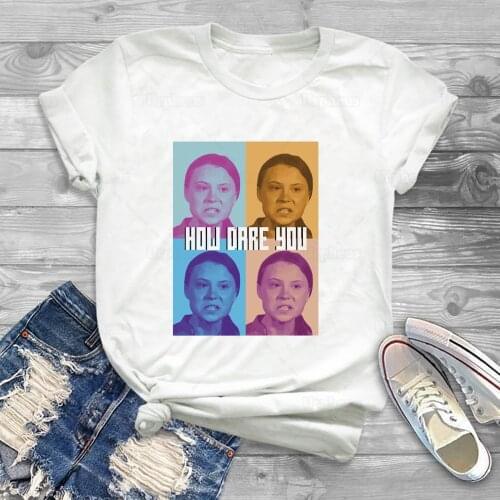 How Dare You Greta Thunberg Shirt Retro Thunberg Climate Strike Tshirt Top Tees 100% Cotton