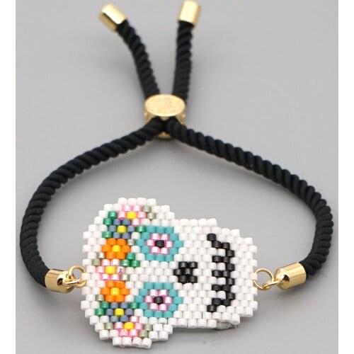 Go2boho Halloween Jewelry Gift Skull Bracelet For Femme Adjustable Pulsera Miyuki Bead Bracelets Women Designs Boho Jewellery