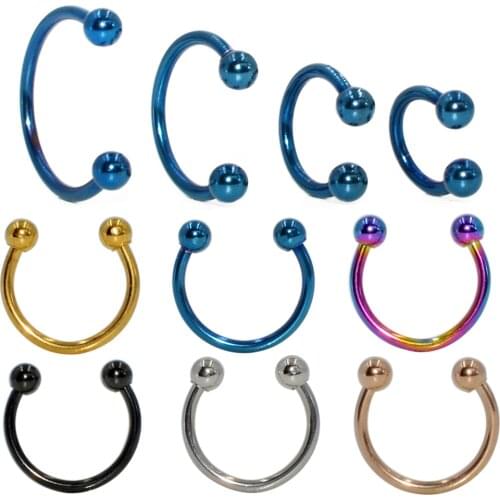 6pcs/lot Surgical Steel Ear Piercing Nose Rings Helix Piercings Labret Septum Piercings Nose Lip Eyebrow Ear Piercings CBR Body