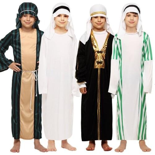 Halloween costume New Years Eve carnival dress Arab dress keffiyeh mantle chief tribe kids costume white party