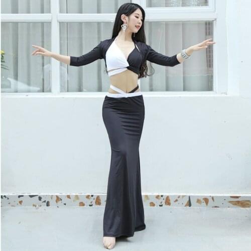 Adult Women Bellydance Costume Top&Skirt New Style Women Sexy Belly Dance Suits Performance Wear Long Skirt Beginner Costumes