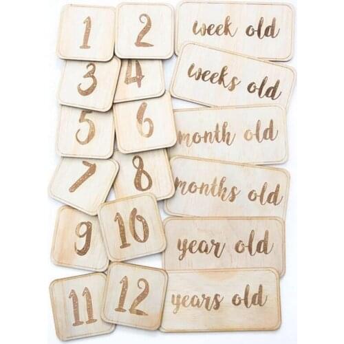 Creative Wooden Photography Props Accessories Wooden Block Toys For Children Birthday Memorial Milestone Cards