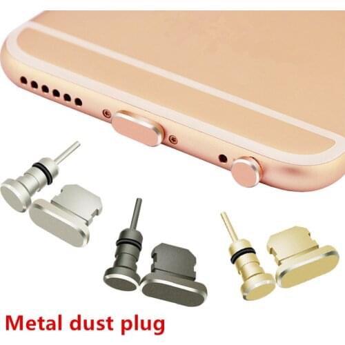 1PC Colorful Metal Anti Dust Charger Dock Plug Stopper Cap Cover for iPhone X XR Max 8 7 6S Plus Cell Phone Accessories