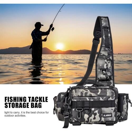 Multifunctional Fishing Tackle Bags Single Shoulder Crossbody Bag Waist Pack Fish Lures Gear Utility Storage Fishing Bag