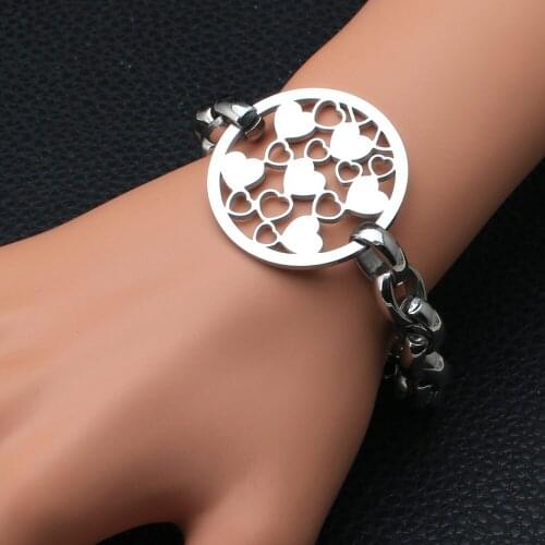 Fashion Stainless Steel Jewelry For Woman Round Bracelet Chain High Quality Silver Color Choose BGEZAGBA
