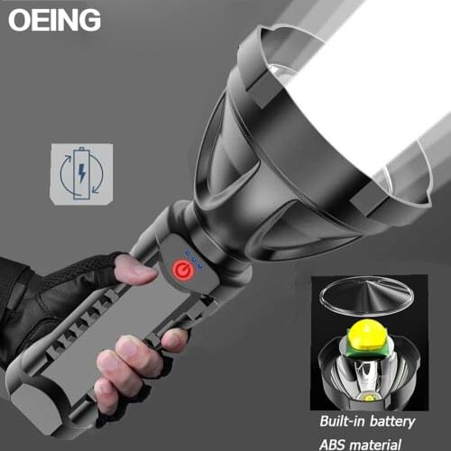 Powerful LED Rechargeable Flashlight Camping Light Built-in Battery Waterproof Hand Torch Portable Power Display For Hiking