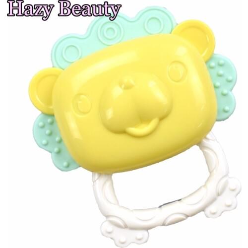 Cartoon Lion Toy Baby Rattle Bed Bell Ring Molar Plastic Ring Teether Baby Educational Toys Newborn Toys 0-12 Months