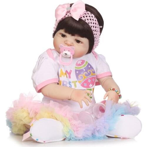Soft Silica gel Doll 56cm Reborn Baby Appease Doll Lifelike Babies play play house toy for Childrens Christmas Birthday Gift