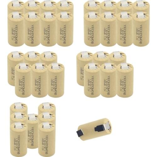 Moscow warehouse 36 pcs 1300mAh sub C battery NICD SC batteries 1.2V akkus nickel sheets for hitachi for electric drills