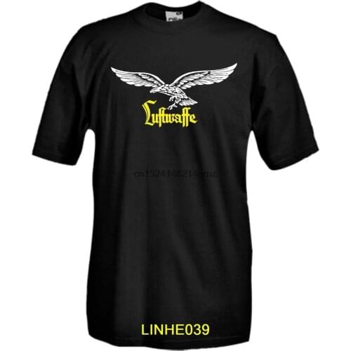 2019 New High Quality Tee Shirt Grid Luftwaffe Airline Military World War II Cotton T-Shirt Summer Cotton T-shirt