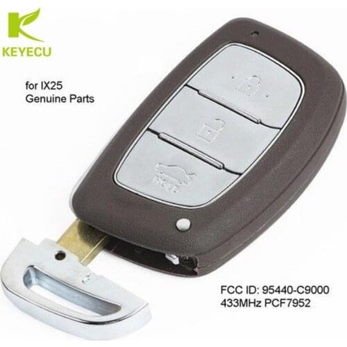 KEYECU OEM Genuine Smart Remote Key Fob 3 Button 433MHz PCF7952 for Hyundai IX25 2013 2014 2015 P/N: 95440-C9000