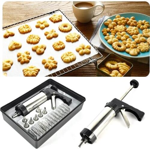 Food Grade Stainless Steel Cookie Decoration Gun DIY Biscuit And Cake Making Bake Decoration Practical Baking Tools
