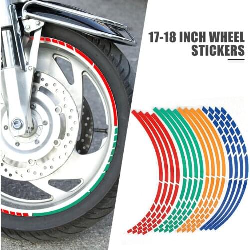 17/18 Inch Strips Motorcycle Car Wheel Tire Sticker Reflective Rim Tape Motorbike Auto Decals For Motocross Bike Auto Decals