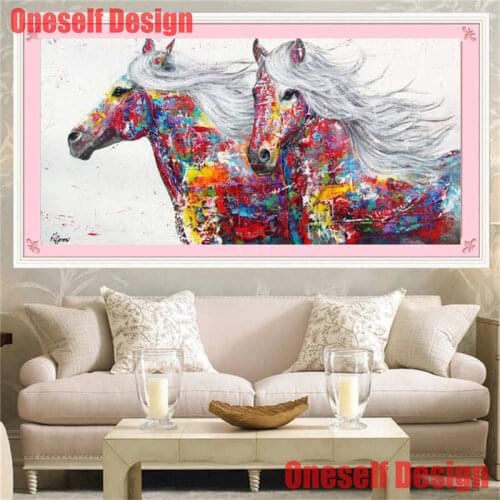 Popular horse rhinestone pictures 5d diamond painting full square /round horse diy diamond embroidery cross stitch wall sticker