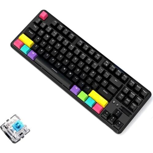 87 Keys Bluetooth-compatible Wired/Wireless Mechanical Keyboard for Ajazz K870T with RGB Backlit Type C Cable 2000mAh Au17 21