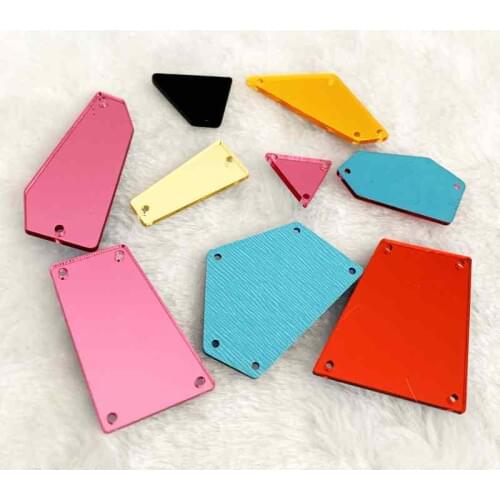 Mix Size Clear Crystals Sewing Mirror Rhinestone Applique Flatback Acrylic Strass Sew On Stones for Dress Needlework