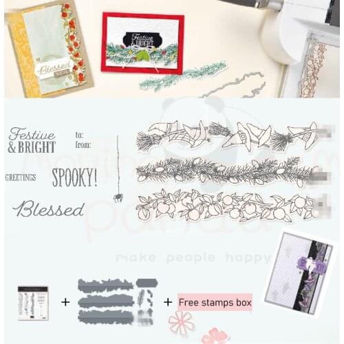 Halloween lace Clear Metal Cutting Dies And Stamps Sets For DIY Scrapbooking Decorative Crafts Making Embossing Paper Card Album