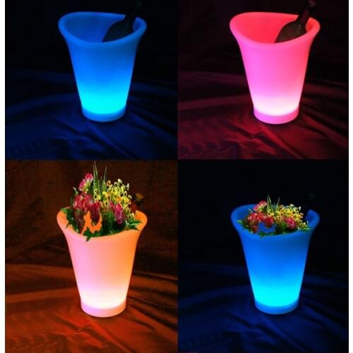 Light up Glowing ice bucket illuminating planter pot Lighting flower pot with 24 keys Remote Control Free Shipping 6pcs/lot