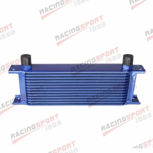 Universal 13 Row -10AN AN10 Aluminum Engine Transmission Oil Cooler Blue