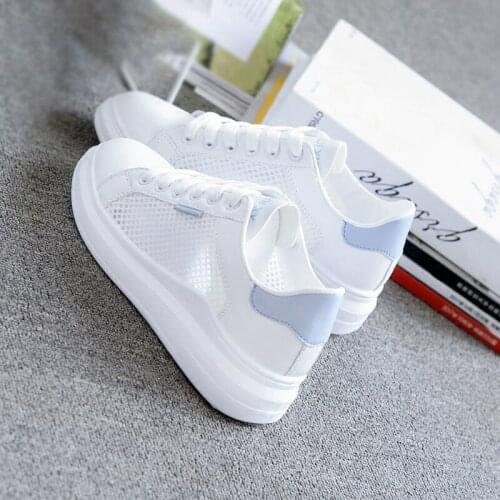 Dropshipping Women Casual Shoes Summer 2019 Spring Women Flats Shoes Fashion Breathable Vulcanization Lace-Up Women Sneakers