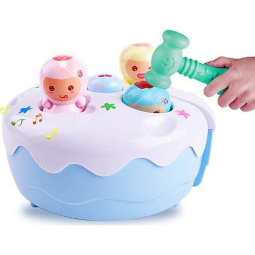 1 Set Kids' Funny Game Knock Model Building Blocks Toys for Children Electric Cartoon Intelligence Decompression Newest