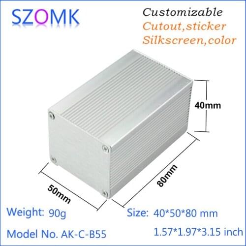 1 piece, 40*50*80mm silvery electronics aluminum housing project box anodizing extrusion pcb power supply aluminum control case