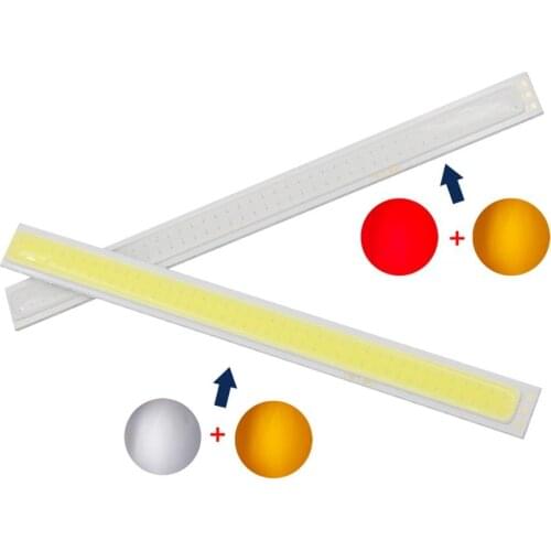 10PCS/Lot allcob manufacturer 170mm*15mm double Color White Red Orange daytime run light LED COB Strip Light 12V DC 8W Moudle