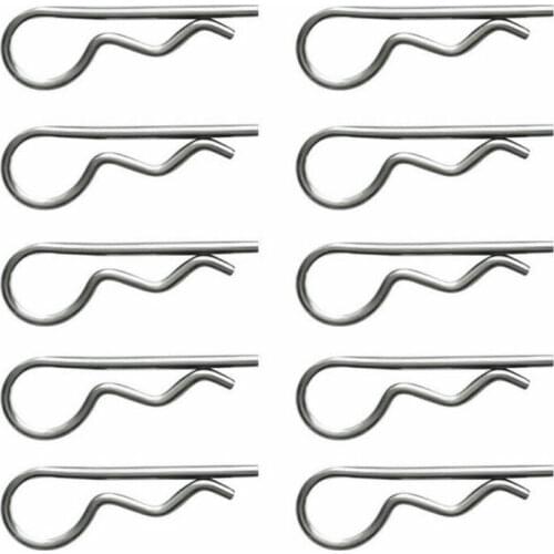 10pcs bright galvanized hairpin split pin R-axis fixed clip spring pin fixed clip pin curved rod truck shell