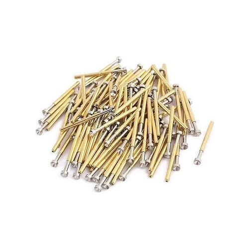 100pcs P156-A 2.36mm Dia 33.8mm Length Metal Spring Pressure Test Probe Needle