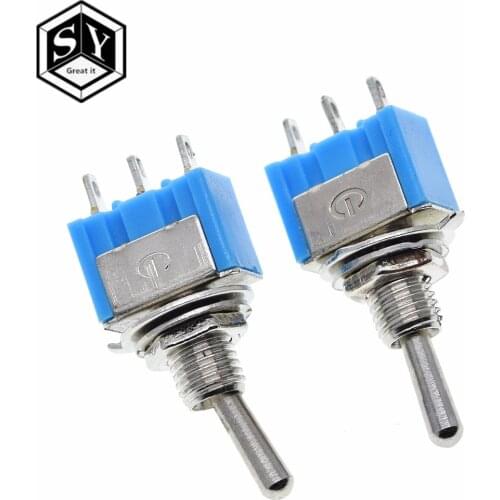 5Pcs DIY Toggle Switch ON-OFF-ON / ON-OFF 3Pin 3 Position Latching MTS-103 MTS-102 AC 125V/6A 250V/3A Power Button Switch Car