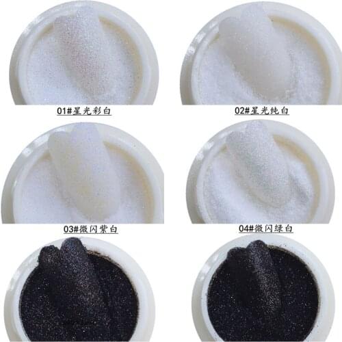 6 Boxes 6 Colors Unicorn- Black Holograph Nail Glitter Powder Decoration Nail Art Powder Mermaid White Black holographic Powder