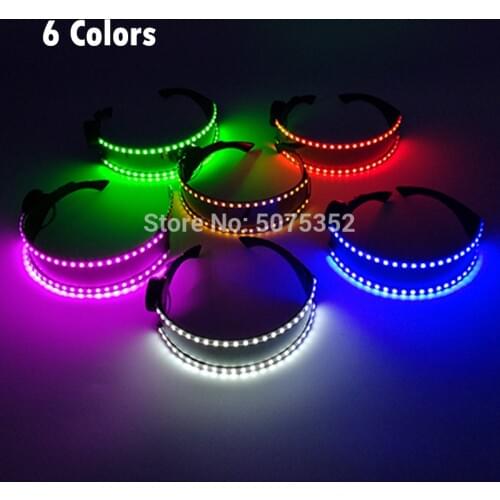 7 Lighting Select Flashing LED Glasses Glowing Sunglasses Dance illuminated Eyewear Luminous LED Glasses DJ Dance Supplies