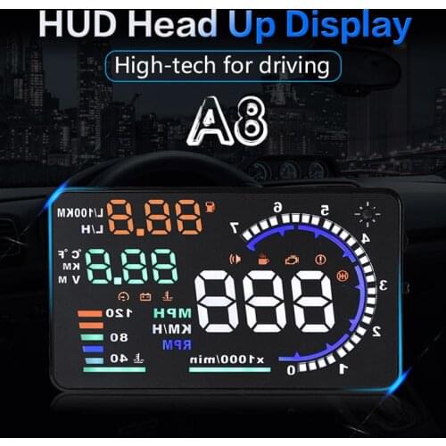 HUD Car Alarm Auto Projector Phone OBD 2 HUD Display Navigator Speedometer Head Up Display on Car Glass OBD2 Vehicle Supplies
