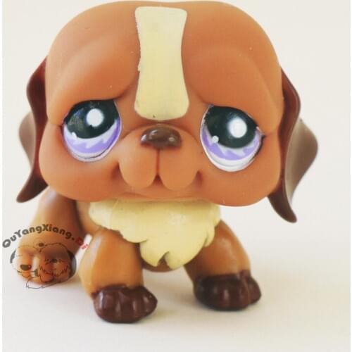 CWG077 Pet Shop Animal Brown yellow pug doll action Figure cute puppy