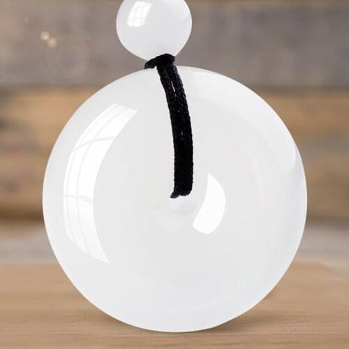 Exclusive design Fine Jewelry Hetian jade sheep white jade chubby safe buckle Qinghai material white jade pendant