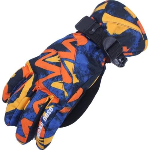 Gsou Snow Boys Girls Skiing Gloves Windproof Long Wrist Winter Warm Mittens Snowboard Children Waterproof Ski Gloves Soft Inner