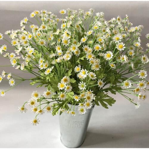 Artificial Daisy Flowers Silk Fake Chamomile Flowers Stamen Small Daisy for Wedding Home Table Decor